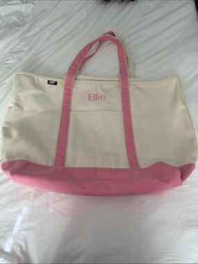 Lands' End Canvas Tote with Pink Trim